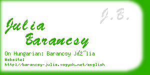 julia barancsy business card